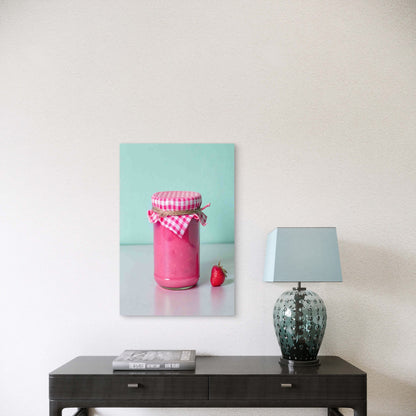 Jar Of Homemade Strawberry Jam Metal Print Ready to Hang