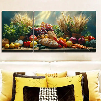 3pcs Lots Of Food Metal Print Ready to Hang Art