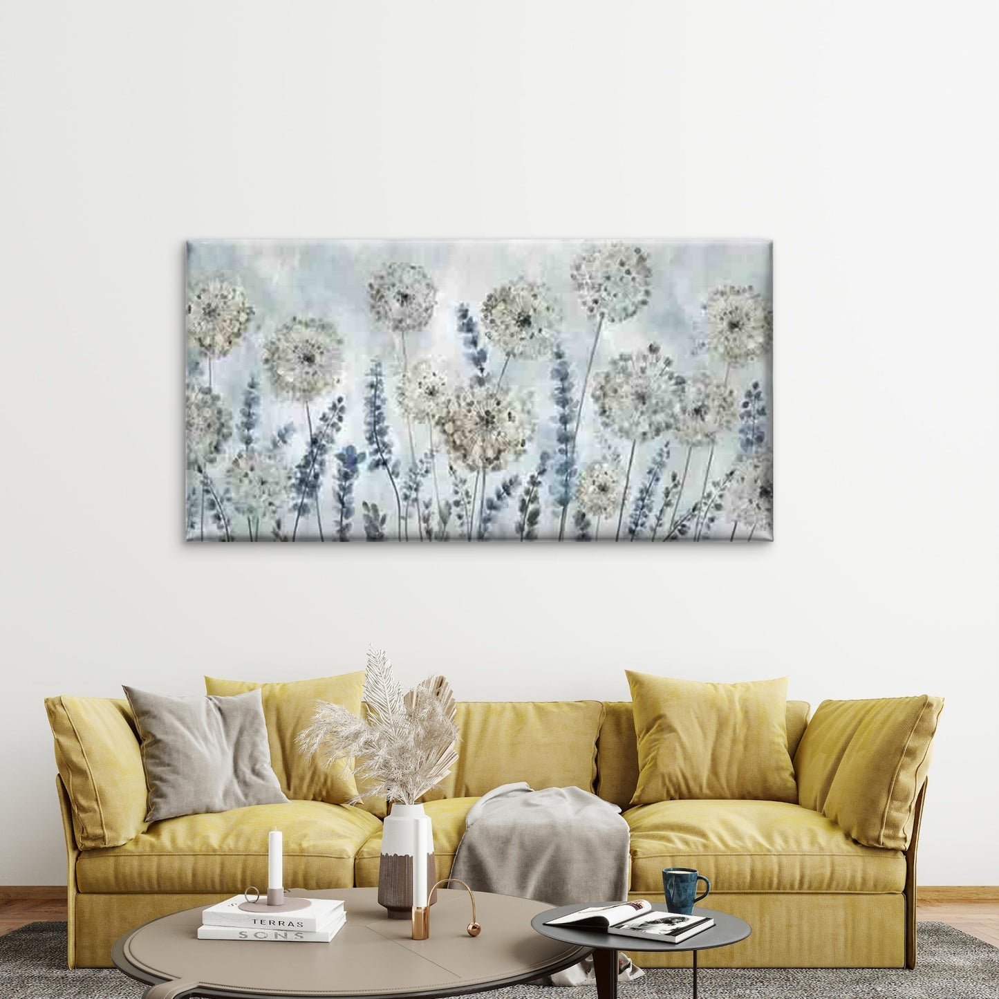 Dandelions Blowing in The Wind Wall Art Canvas Office Home Room Framed 120x60cm