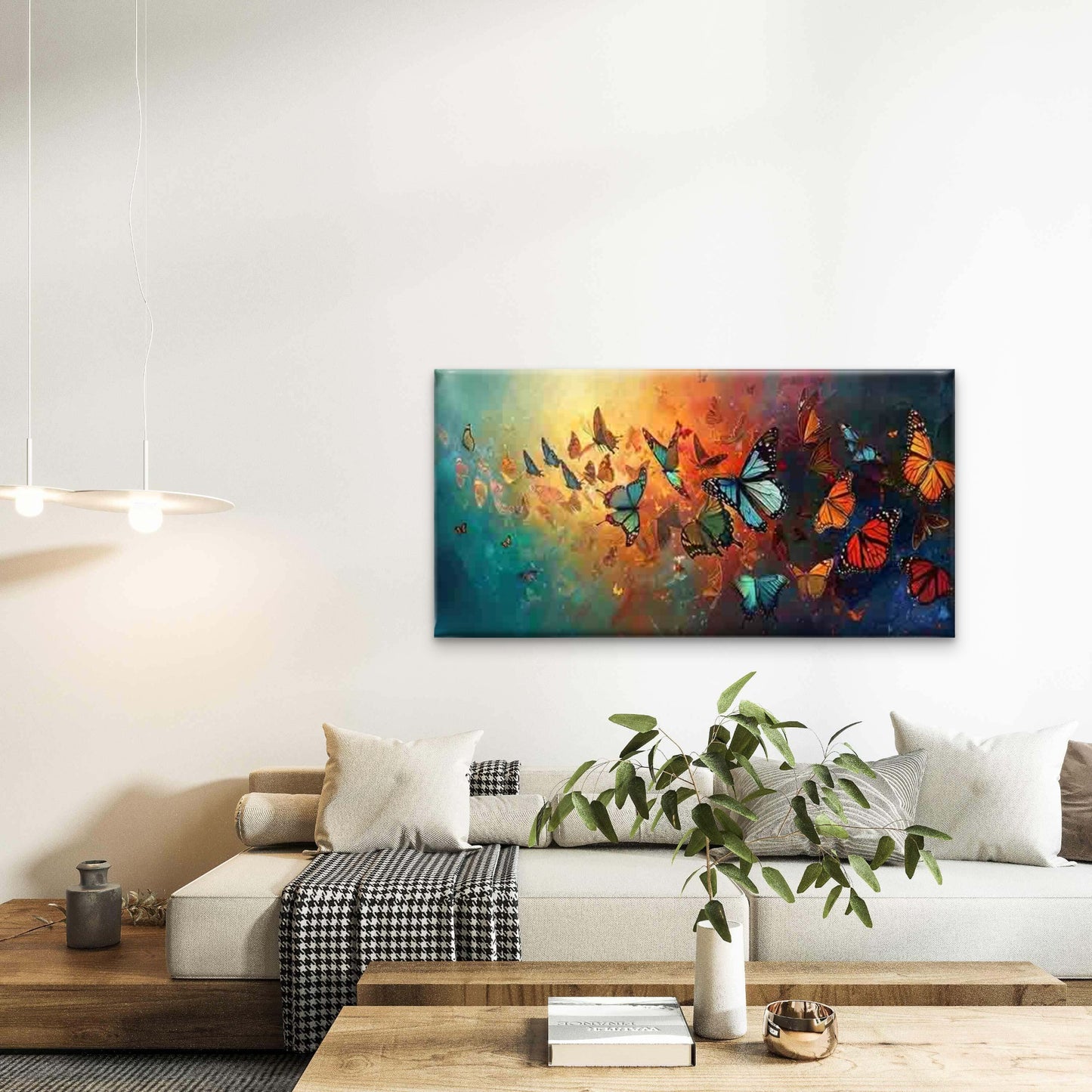 Abstract of Colorful Butterfly Wall Art Canvas Office Home Room Framed 120x60cm - Bella Home Decor