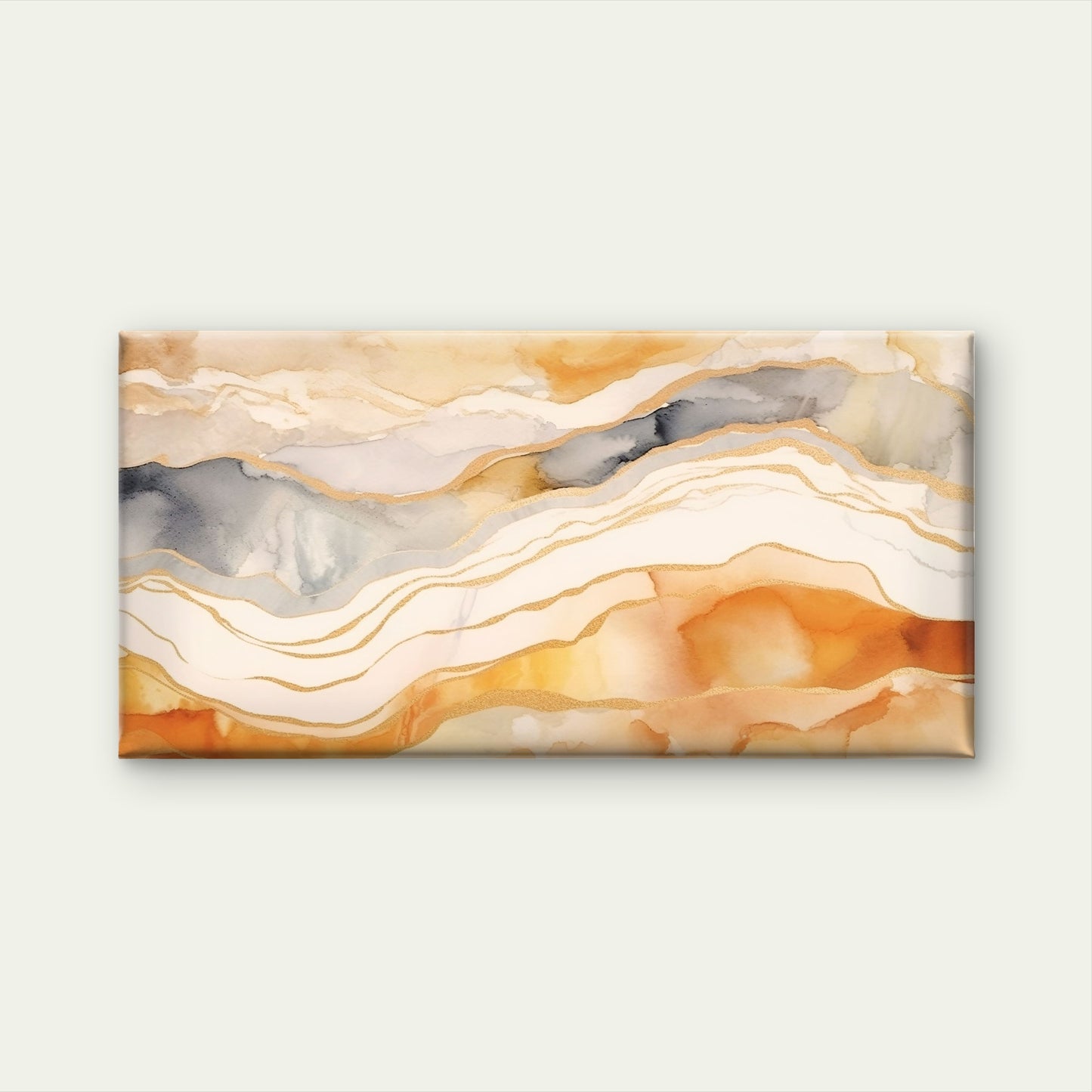 Luxury Terracotta Beige Agate Texture Wall Art Canvas Office Home Framed 120x60cm