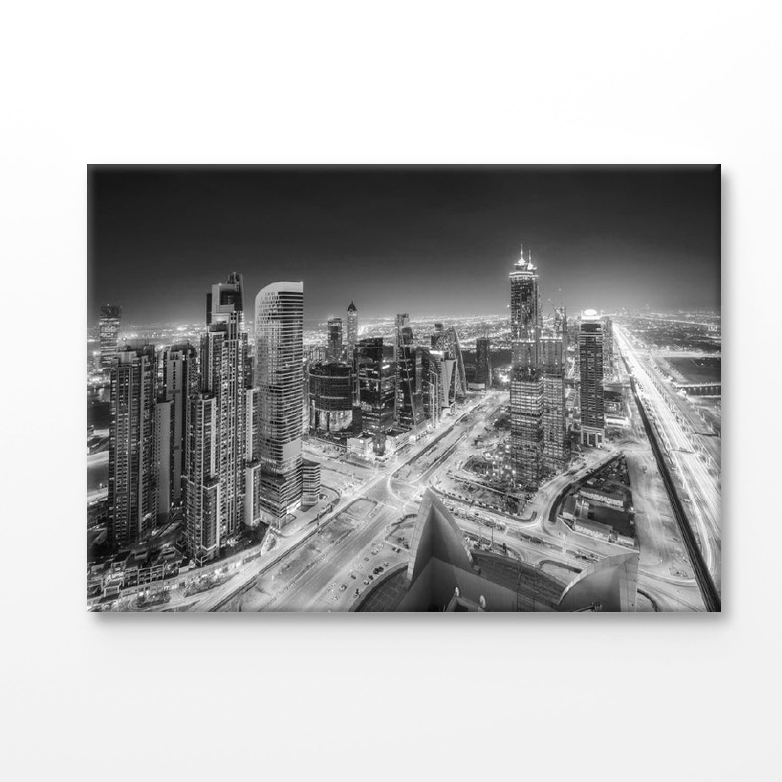 Bella Home Lightning Thunderstorm Over City Print Canvas Ready to hang