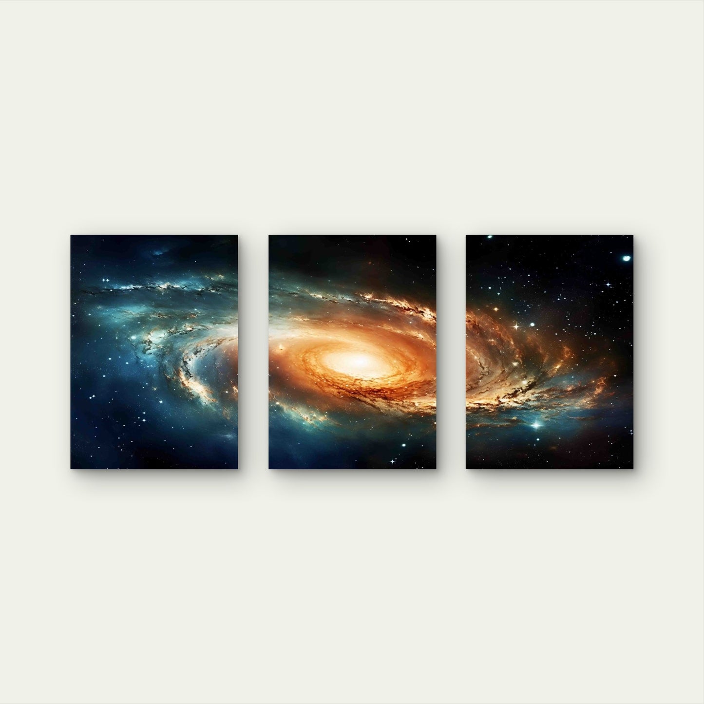 3pcs Spiral Galaxy Cosmic Deep Space Nebula Metal Print Ready to Hang Art