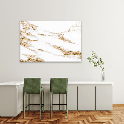 White Calacatta Marble Tempered Glass Printing Wall Art Australian Made Quality