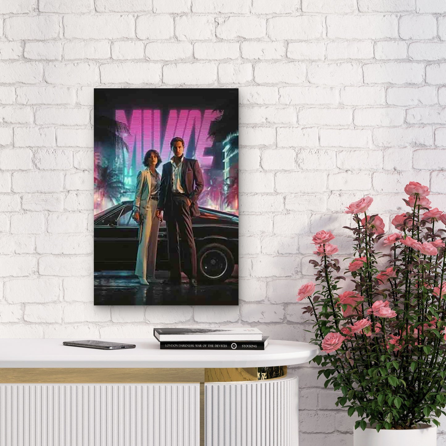 Featuring Miami Noir Nights Metal Print Ready to Hang - Bella Home Decor