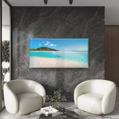 Tropical Paradise Beach Wall Art Canvas Office Home Room Framed 120x60cm