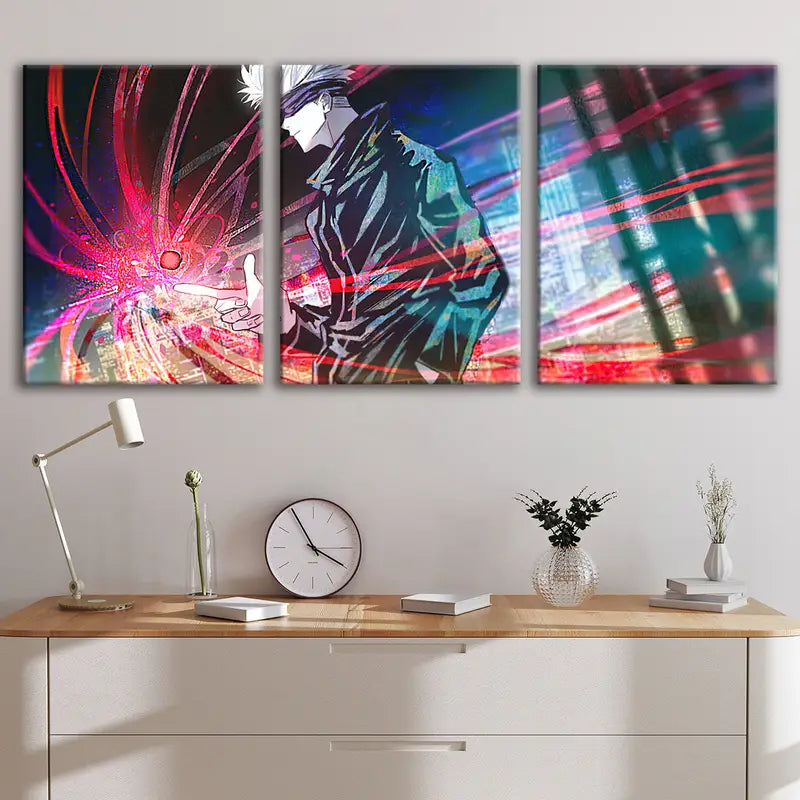 3pcs Anime Comic Art Character Poster Wall Art Set Canvas Framed 60x90cm - High Quality Print 100% Australian Made Wall Canvas Ready to Hang - Bella Home Decor