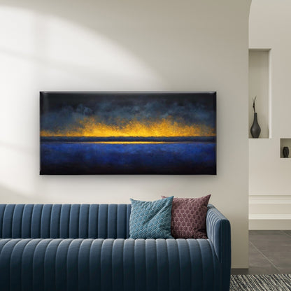 Abstract Color Field Wall Art Canvas Office Home Room Framed 120x60cm - Bella Home Decor