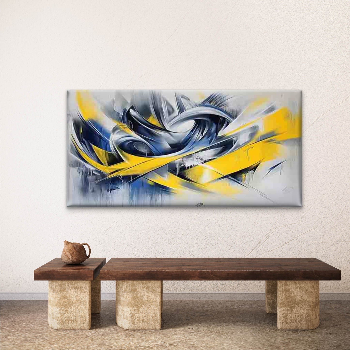 Dynamic Abstract Art Wall Art Canvas Office Home Room Framed 120x60cm - Bella Home Decor