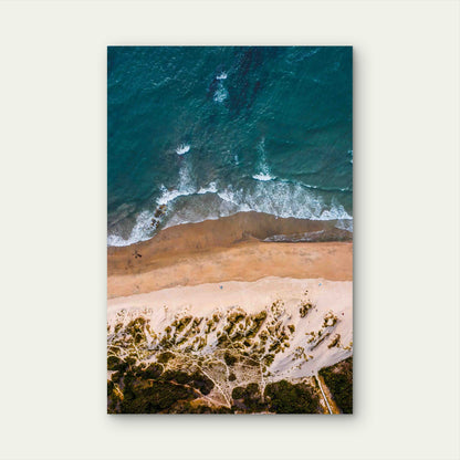 Bird Eye Shot Beach With Blue Sea 60x90cm Metal Print Ready to Hang