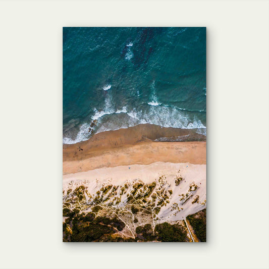Bird Eye Shot Beach With Blue Sea 40x60cm Metal Print Ready to Hang