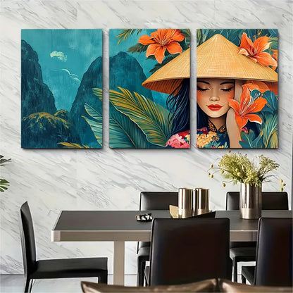 3pcs Vietnam Travel Prints Metal Print Ready to Hang Art