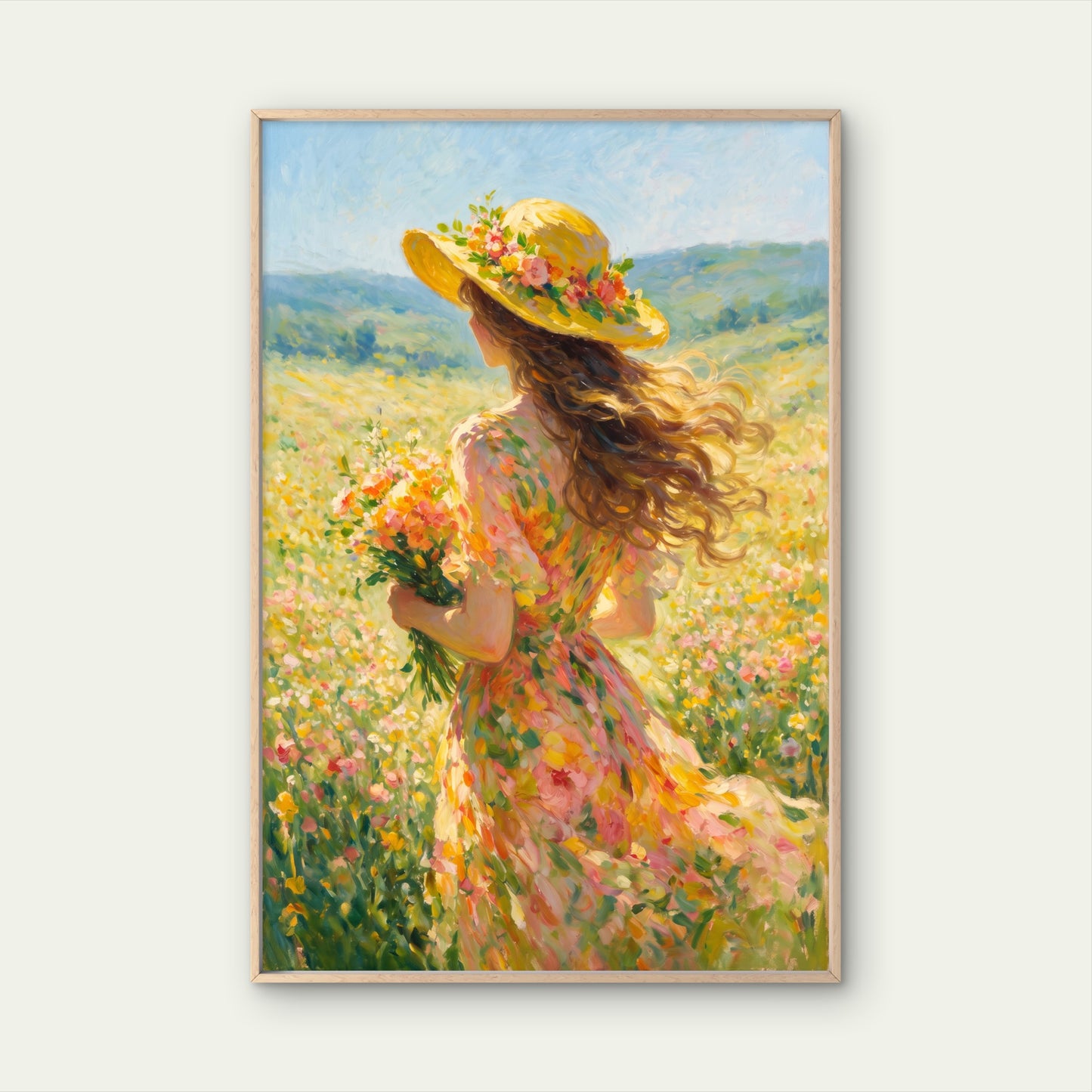 Textured Painting Romantic Summer Wildflower  Premium quality Poster print choose your sizes