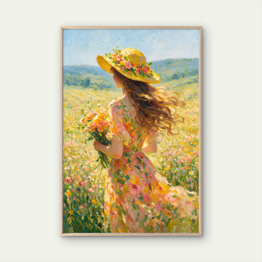 Textured Painting Romantic Summer Wildflower Premium quality Poster print choose your sizes