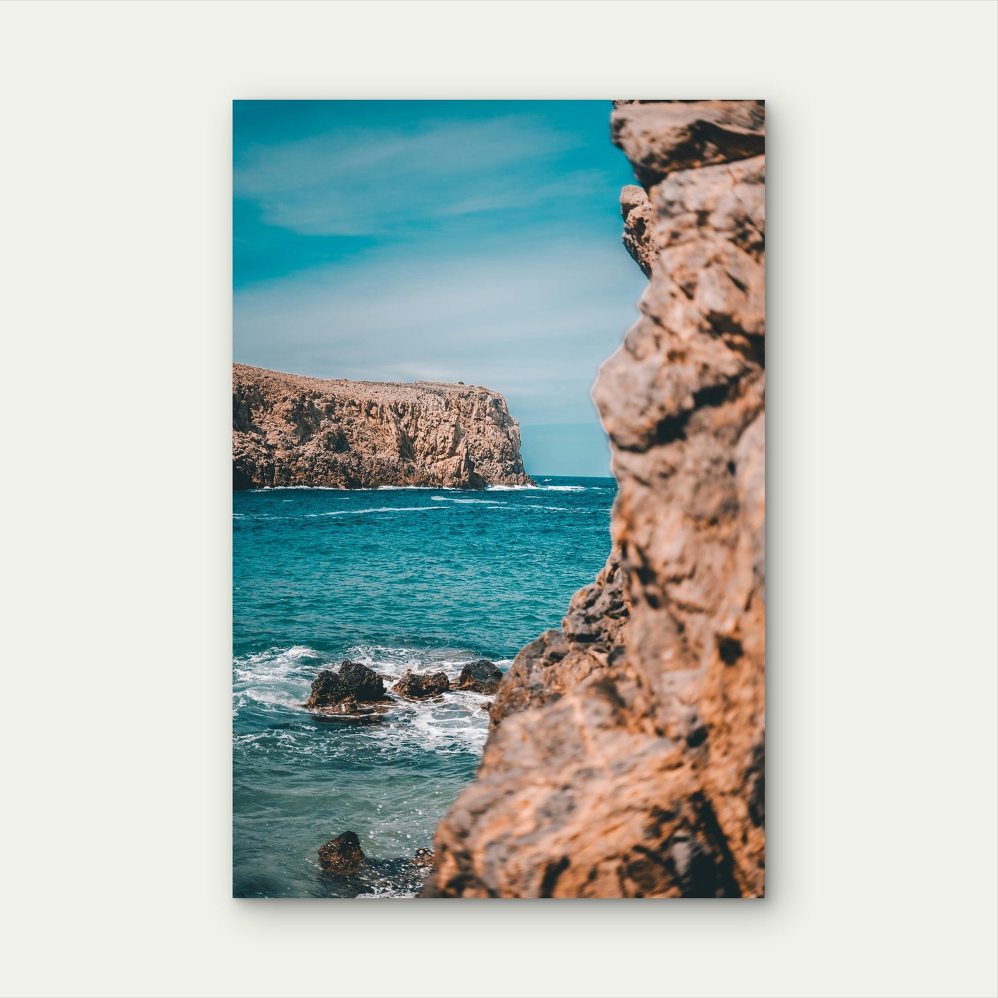 Scenic View Of Cala Domestica Italy 40x60cm Metal Print Ready to Hang