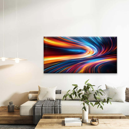 Spectrum Flashes Coloured Light Wall Art Canvas Office Home Room Framed 120x60cm - Bella Home Decor