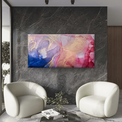 Colorful Abstract Alcohol Ink Wall Art Canvas Office Home Room Framed 120x60cm - Bella Home Decor