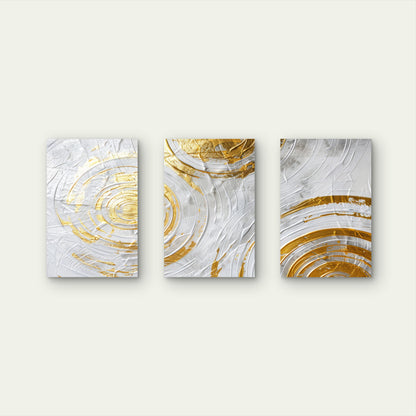 3pcs Nordic Abstract Golden Foil Ripples  Wall Art Set Canvas Framed 40x60cm - High Quality Print 100% Australian Made Wall Canvas Ready to Hang