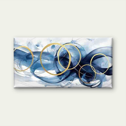 Abstract Art with Golden Circle Wall Art Canvas Office Home Room Framed 120x60cm