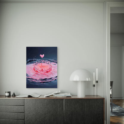 Water Drop In a Shape Of Heart 60x90cm Metal Print Ready to Hang