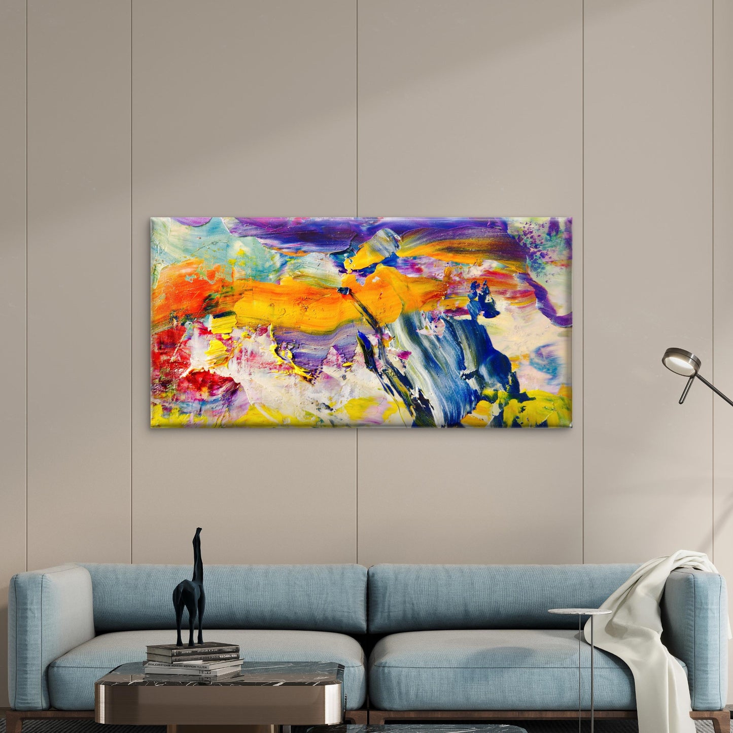 Abstract Harmony In Motion Wall Art Canvas Office Home Room Framed 120x60cm - Bella Home Decor