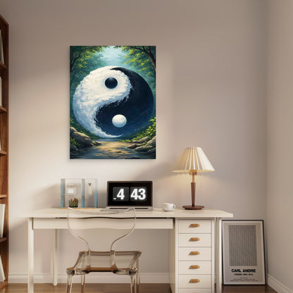 Yin Yang Forest Art 40x60cm Metal Print Ready to Hang