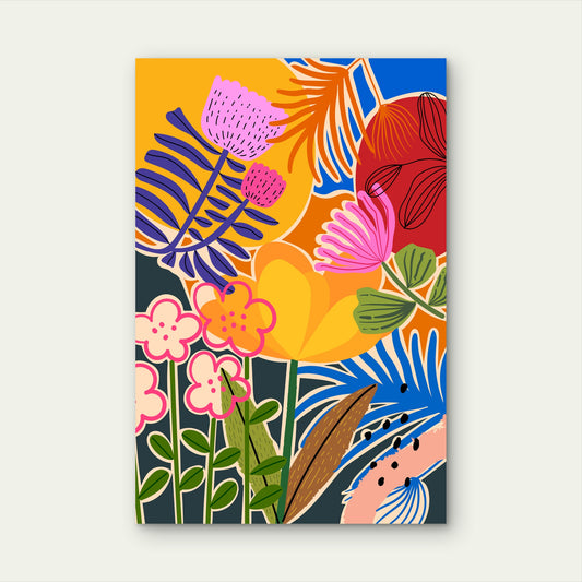 Abstract Flowers Plants Floral Nature 40x60cm Metal Print Ready to Hang