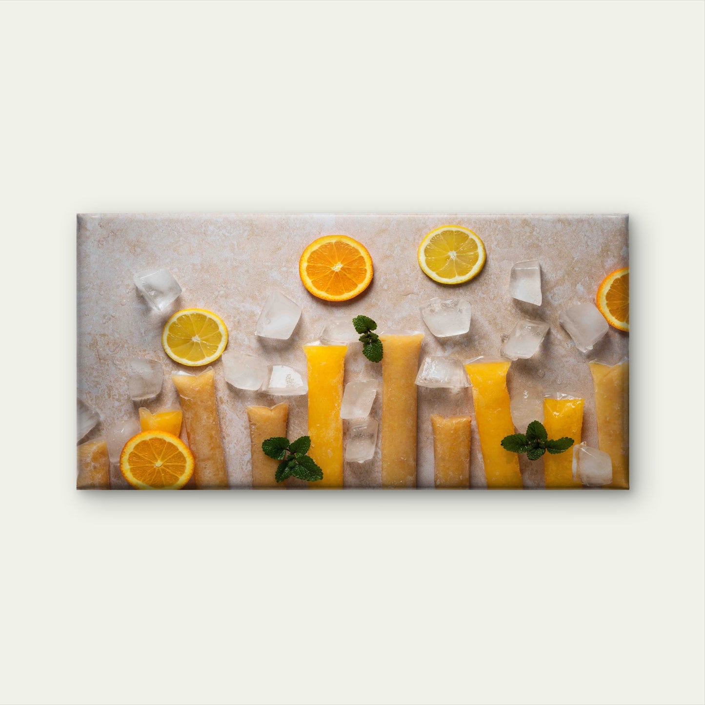Refreshing Orange Ice Pops Wall Art Canvas Office Home Room Framed 120x60cm