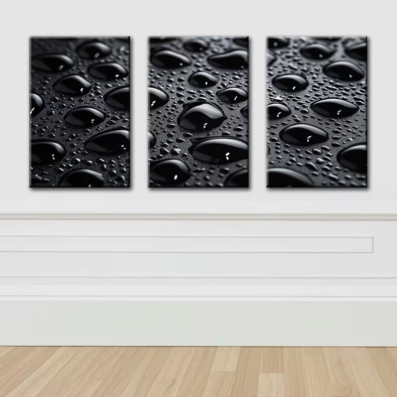 3pcs Black background Water Drop Wall Art Set Canvas Framed 40x60cm - High Quality Print 100 % Australian Made Wall Canvas Ready to Hang