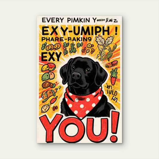 Dog - Themed Abstract 60x90cm Metal Print Ready to Hang