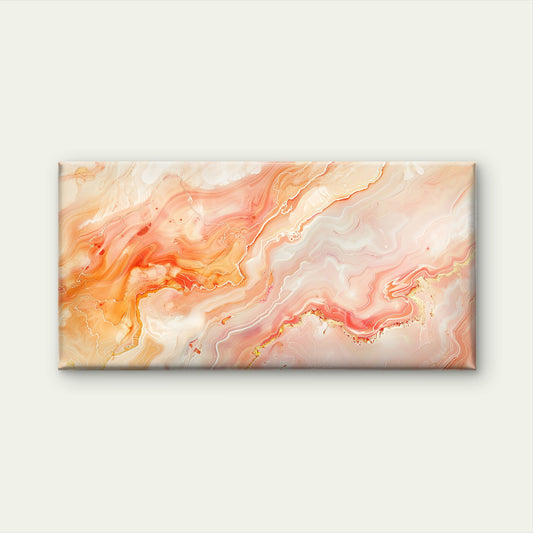 Peach Marble Fluid Abstract Wall Art Canvas Office Home Room Framed 120x60cm