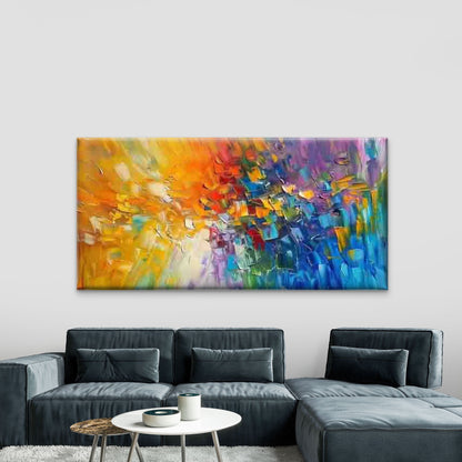 Abstract Impasto Textured Wall Art Canvas Office Home Room Framed 120x60cm