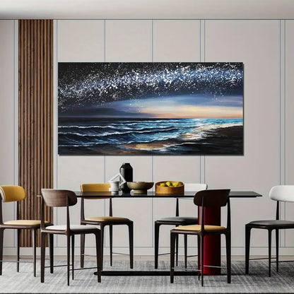 Coastal Beach Blue Sky Wall Art canvas office home room framed 120x60cm - Bella Home Decor
