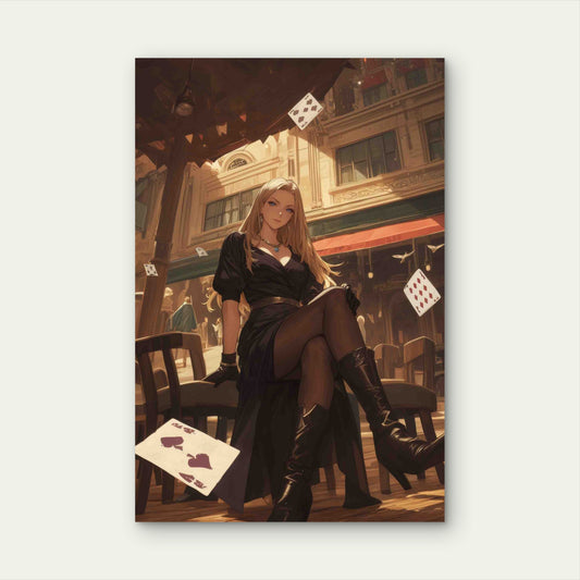 The Queen of Spades A High-Stakes Gamble 60x90cm Metal Print Ready to Hang