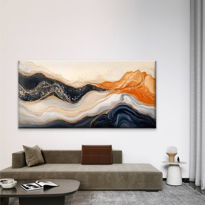 Elegant Waves Abstract Art Wall Art Canvas Office Home Room Framed 120x60cm