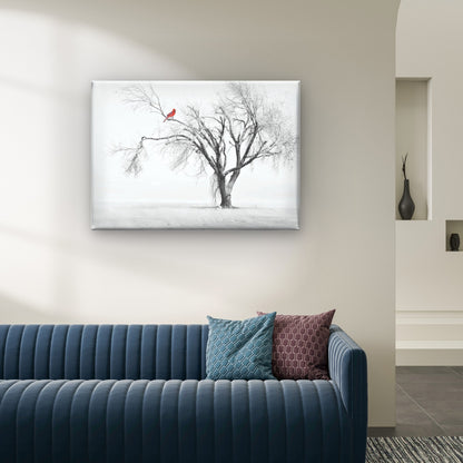 Red Bird Forest trees Modern Canvas Painting Print Picture