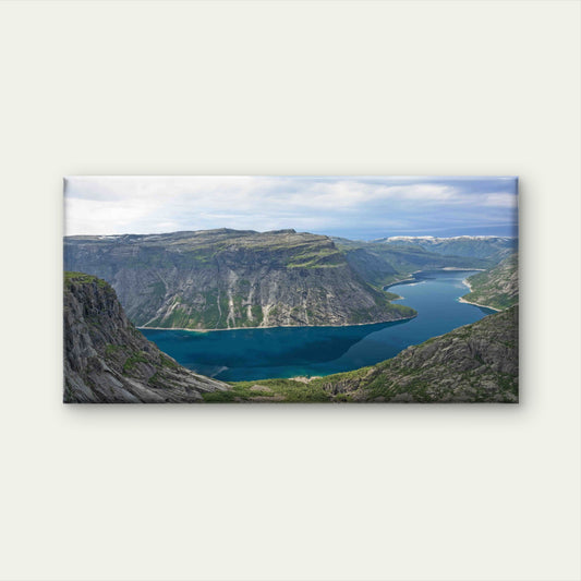 Mountain Blue Lake Landscape Wall Art Canvas Office Home Room Framed 120x60cm