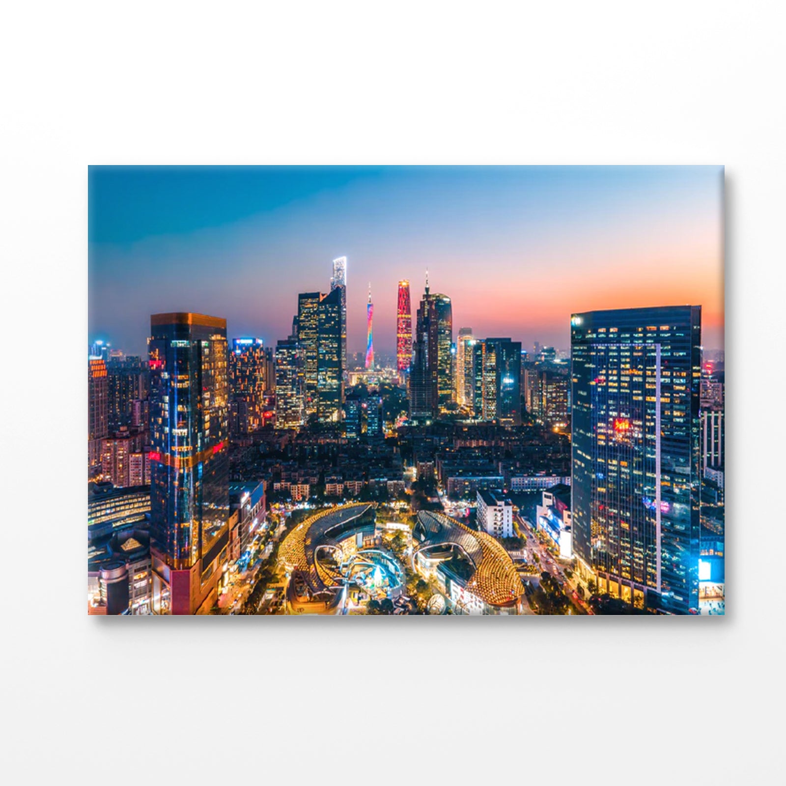 Bella Home Newcastle City & Sea Aerial View Print Canvas Ready to hang
