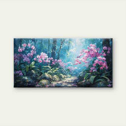 Sunlight In Enchanted Forest Wall Art Canvas Office Home Room Framed 120x60cm