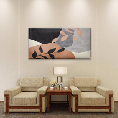 Terracotta Abstract Botanical Wall Art Canvas Office Home Room Framed 120x60cm