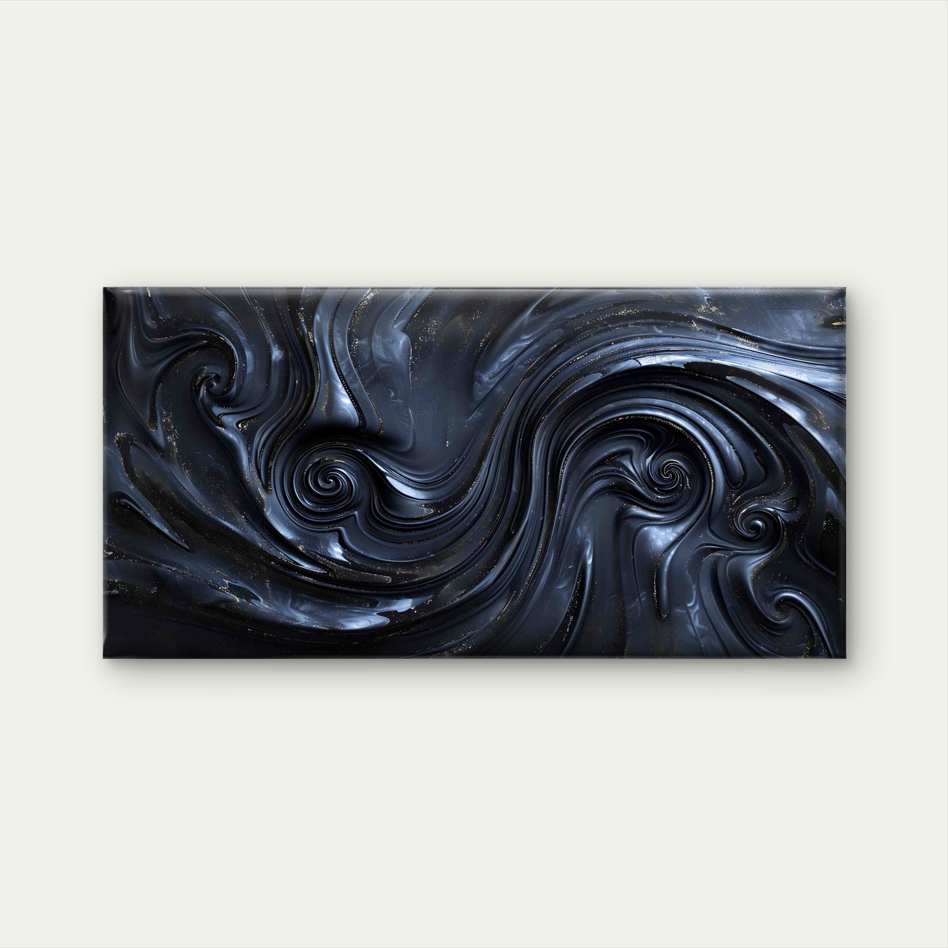 Abstract Swirling With Black Wall Art Canvas Office Home Room Framed 120x60cm - Bella Home Decor
