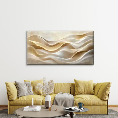 Waves of Soft Light Wall Art Canvas Office Home Room Framed 120x60cm - Bella Home Decor