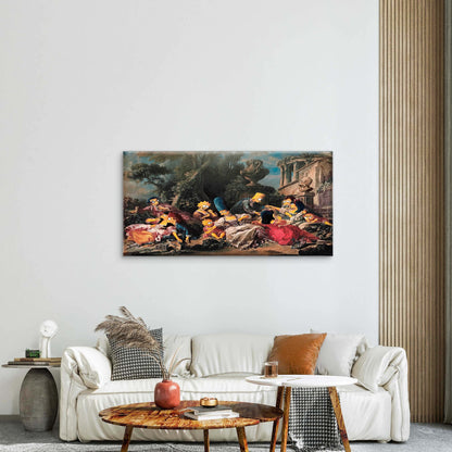 Classical Baroque Family Wall Art Canvas Office Home Room Framed 120x60cm