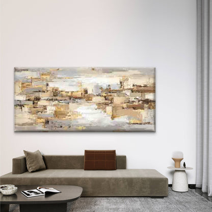 Abstract Artwork, Warm Colors Wall Art Canvas Office Home Room Framed 120x60cm