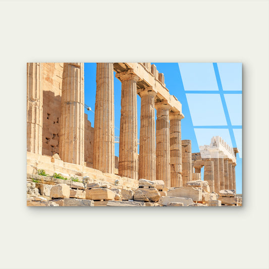 Beautiful Ancient Greece Ruins Acrylic Glass Printing Wall Art Australian Made Quality