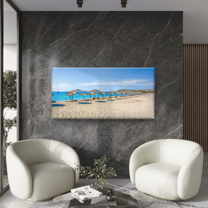 Sunny European Resort Beach Wall Art Canvas Office Home Room Framed 120x60cm