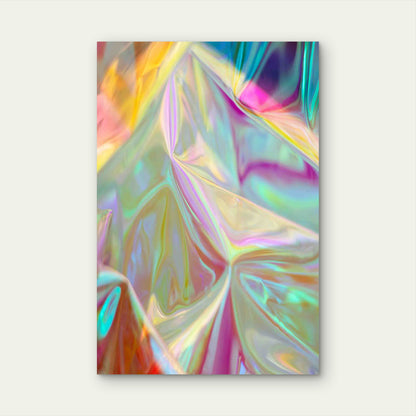 Ethereal Folds Of Neon Silk 40x60cm Metal Print Ready to Hang