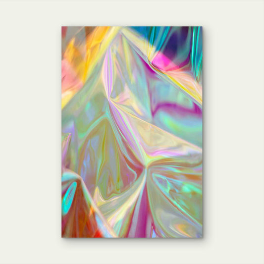 Ethereal Folds Of Neon Silk 40x60cm Metal Print Ready to Hang