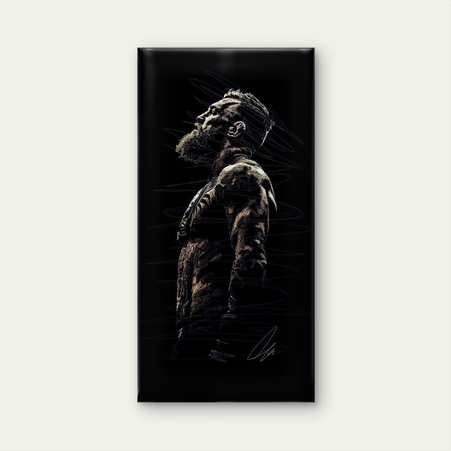 Bearded Boxer Champion Sketch Wall Art Canvas Office Home Room Framed 120x60cm