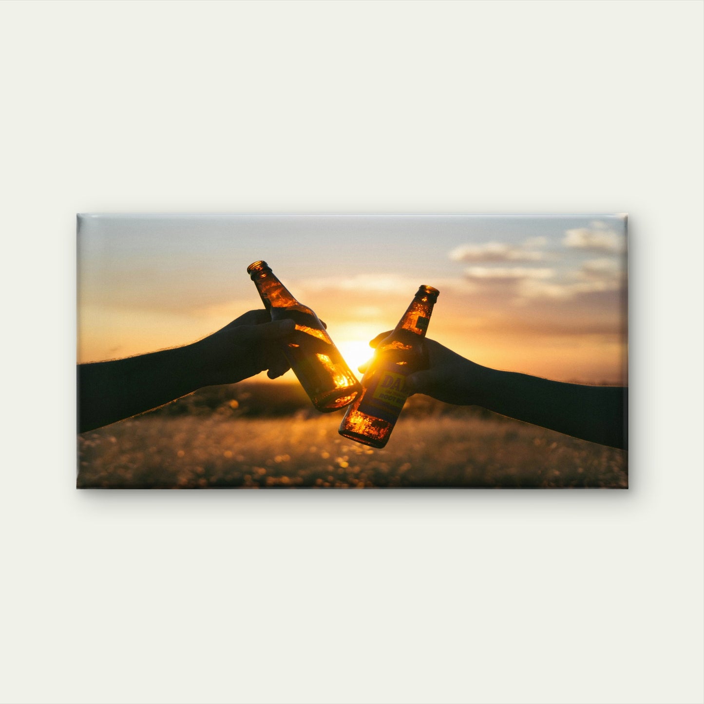 Sunset Beers With Good Friends Wall Art Canvas Office Home Room Framed 120x60cm